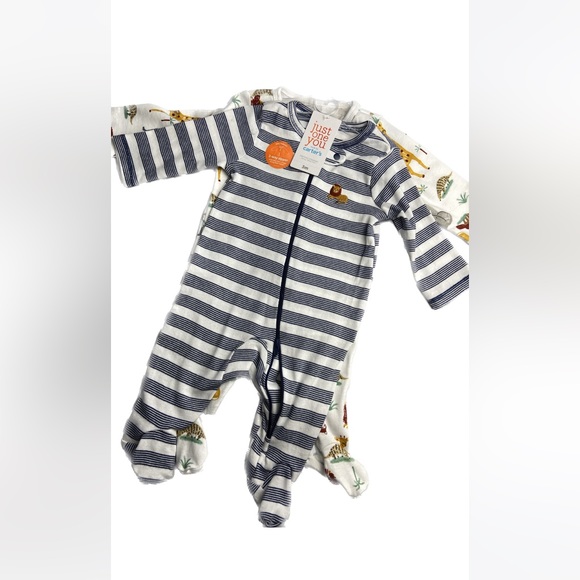 NWT 2 piece African footsie onesie pajamas with helpful 2 way zipper 100% cotton - Picture 9 of 15